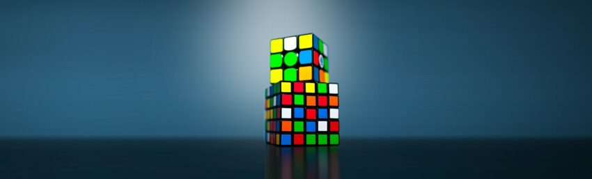 Rubik cube in diverse kleuren