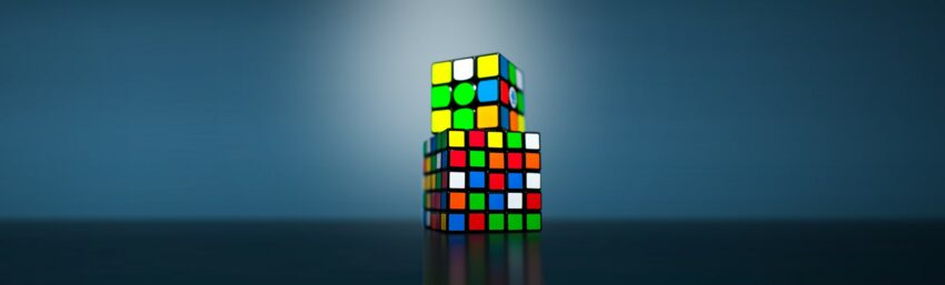 Rubik cube in diverse kleuren