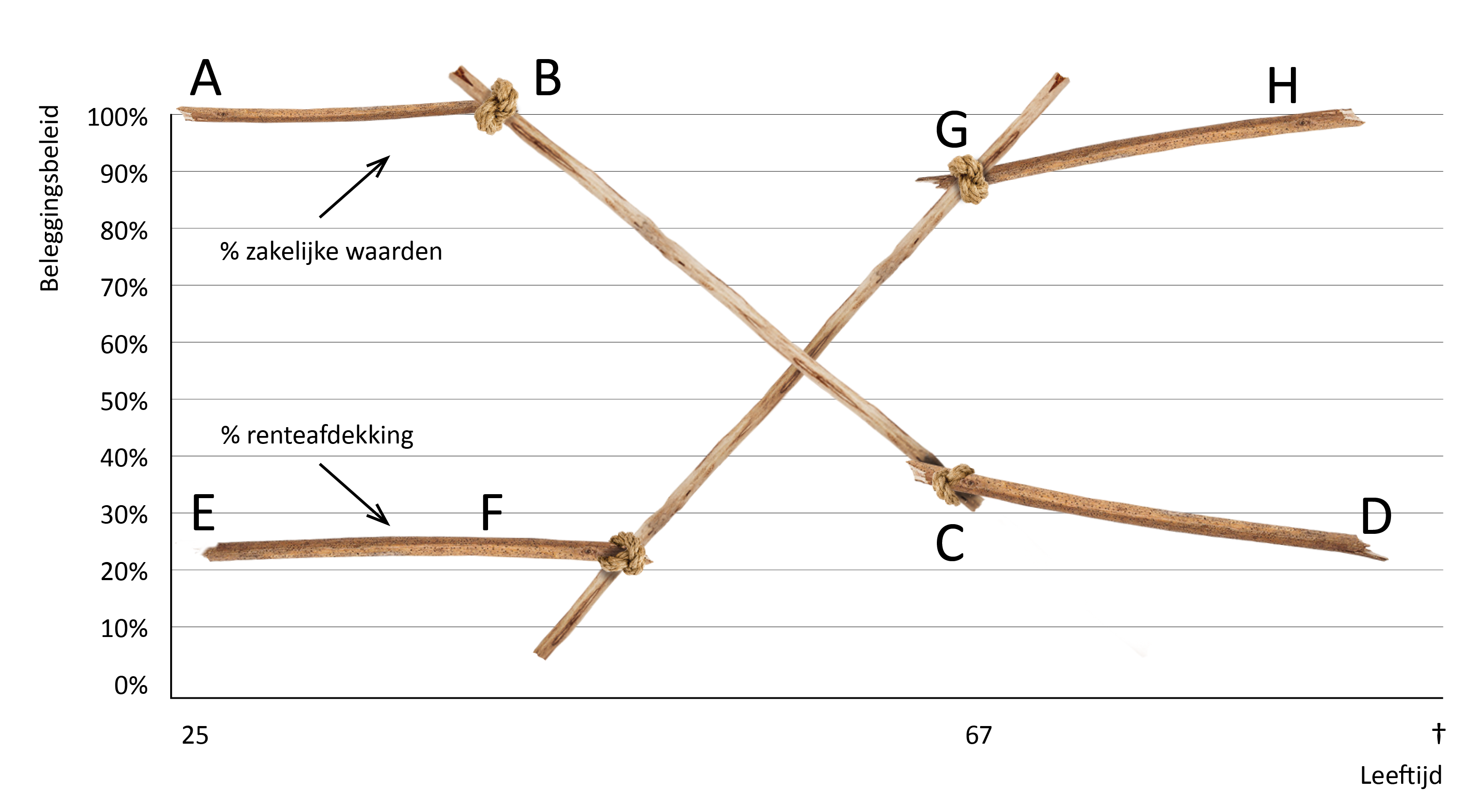 Houtje touwtje grafiek beleggingsbeleid vs leeftijd