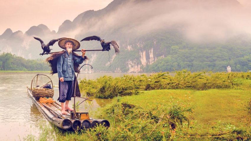 chinese man in boot