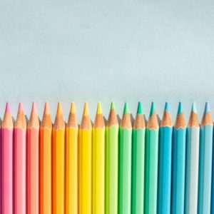 gekleurde geordende potloden